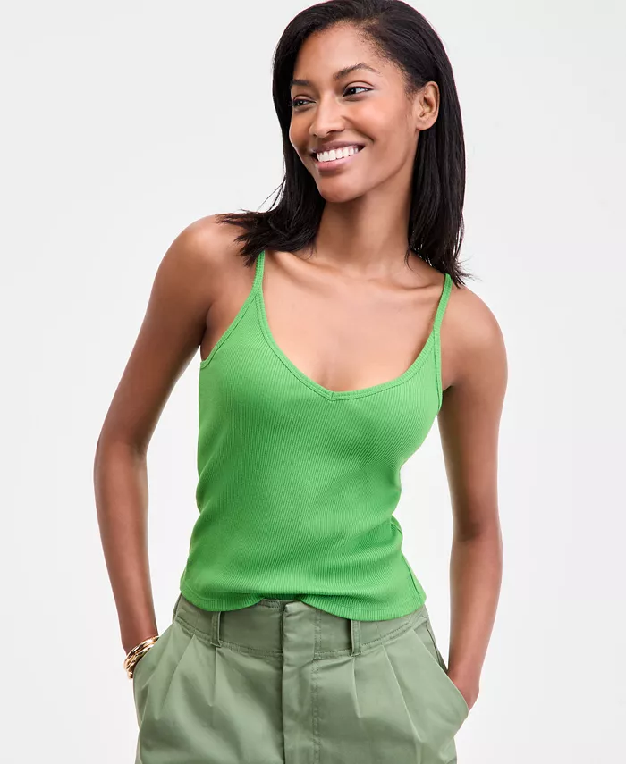 

Женская полосатая майка с V-образным вырезом On 34th, зеленый