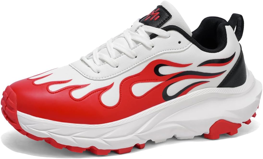 

Мужские легкие кроссовки MODME - спортивные с модным пламенным дизайном, туристические ботинки для активного отдыха, легкая обувь для трекинга, Armadillo, красный