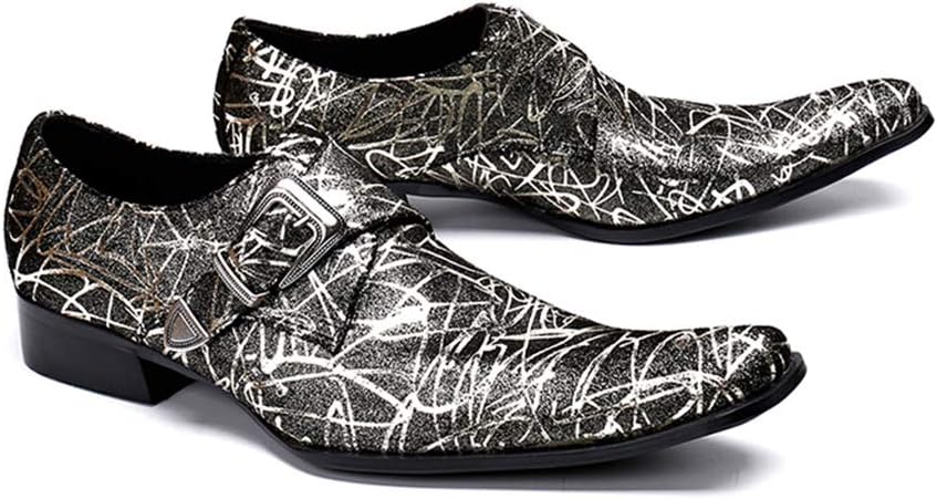 

Мужские оксфорды с пряжкой, из натуральной кожи, элегантные монашеские свадебные туфли, серые, 44/UK 9.5/US 10 Gao Kou