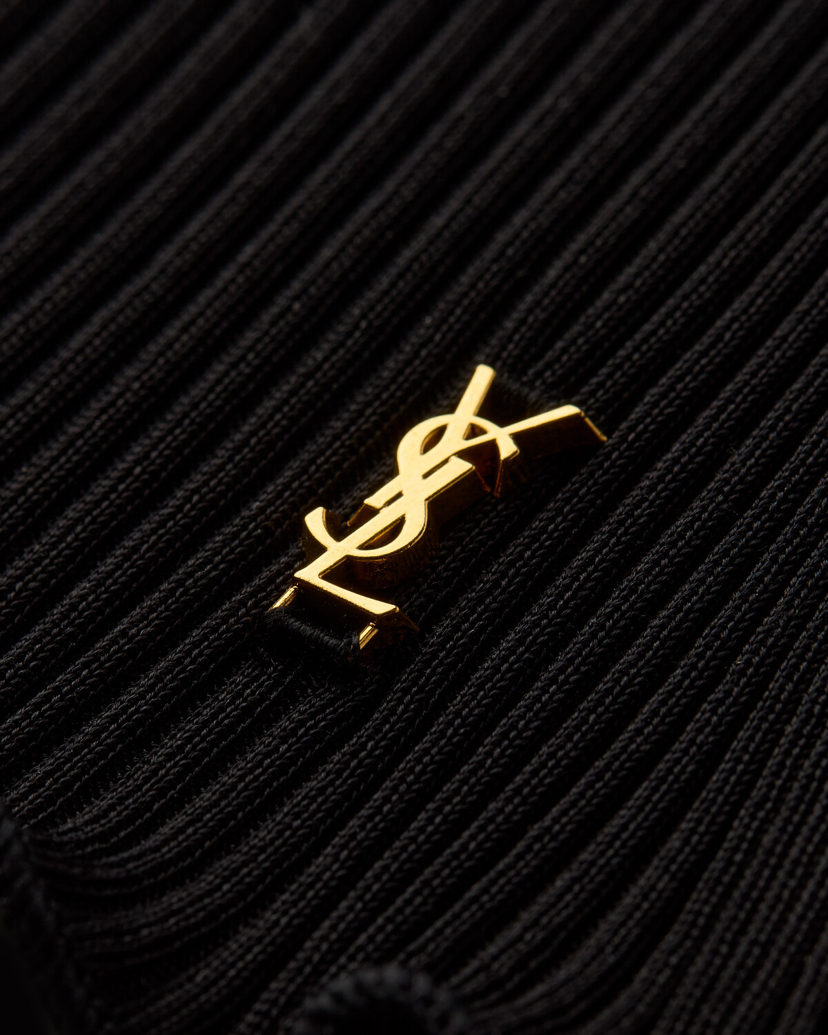 Топ CASSANDRE из ребристого шелкового джерси SAINT LAURENT, черный — фото 3