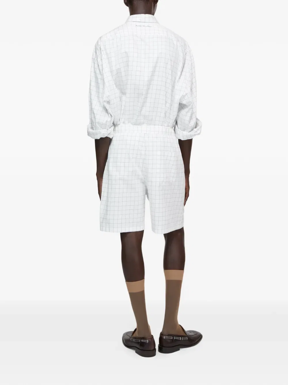 Короткие шорты Grid Acne Studios, белый — фото 2