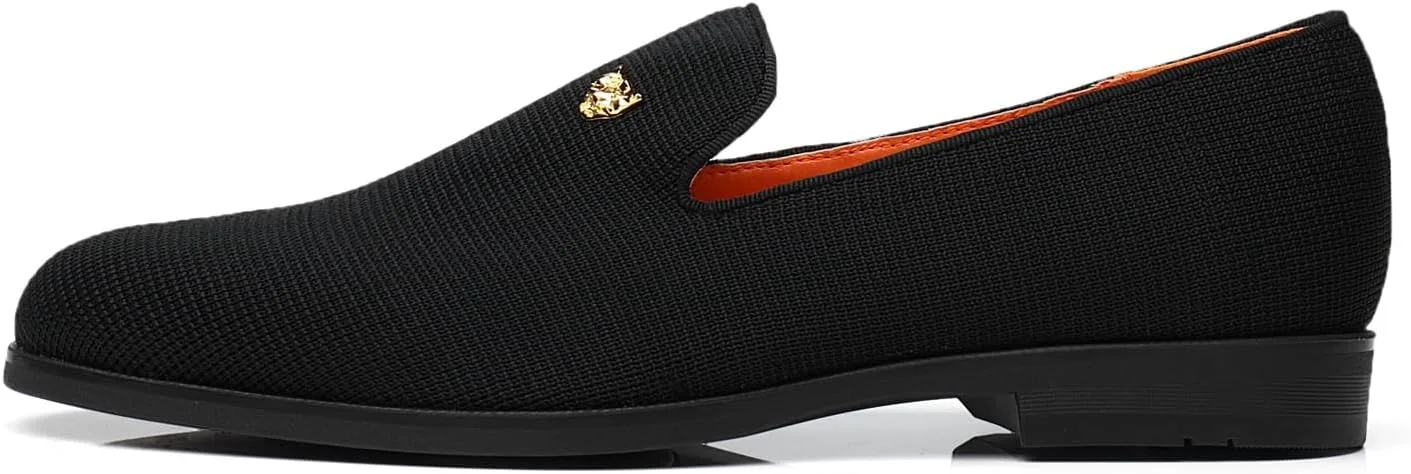 

Мужские классические лоферы Стильные плетеные туфли для вечеринки и свадьбы FOEVTRUE, черный