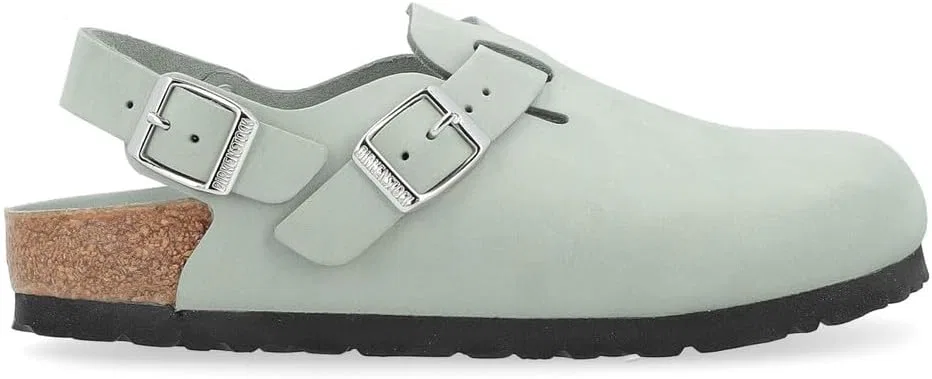 Сандалии Birkenstock Tokyo Mule изготовлены из черной кожи