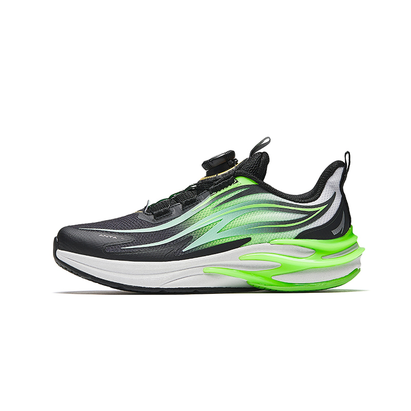 

Детские кроссовки Flame Lightweight Shock Absorbers Low Top, черно-зеленые Antakids, черный/белый/зеленый