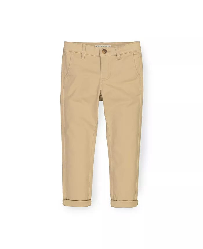 

Хлопковые узкие эластичные чинос для мальчиков Hope & Henry, коричневый