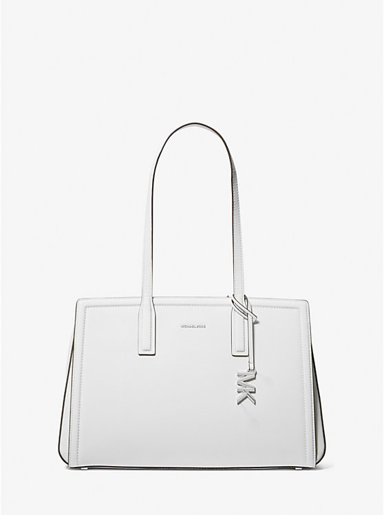 

Сумка-Тоут Laila среднего размера из шагреневой кожи Michael Kors, белый