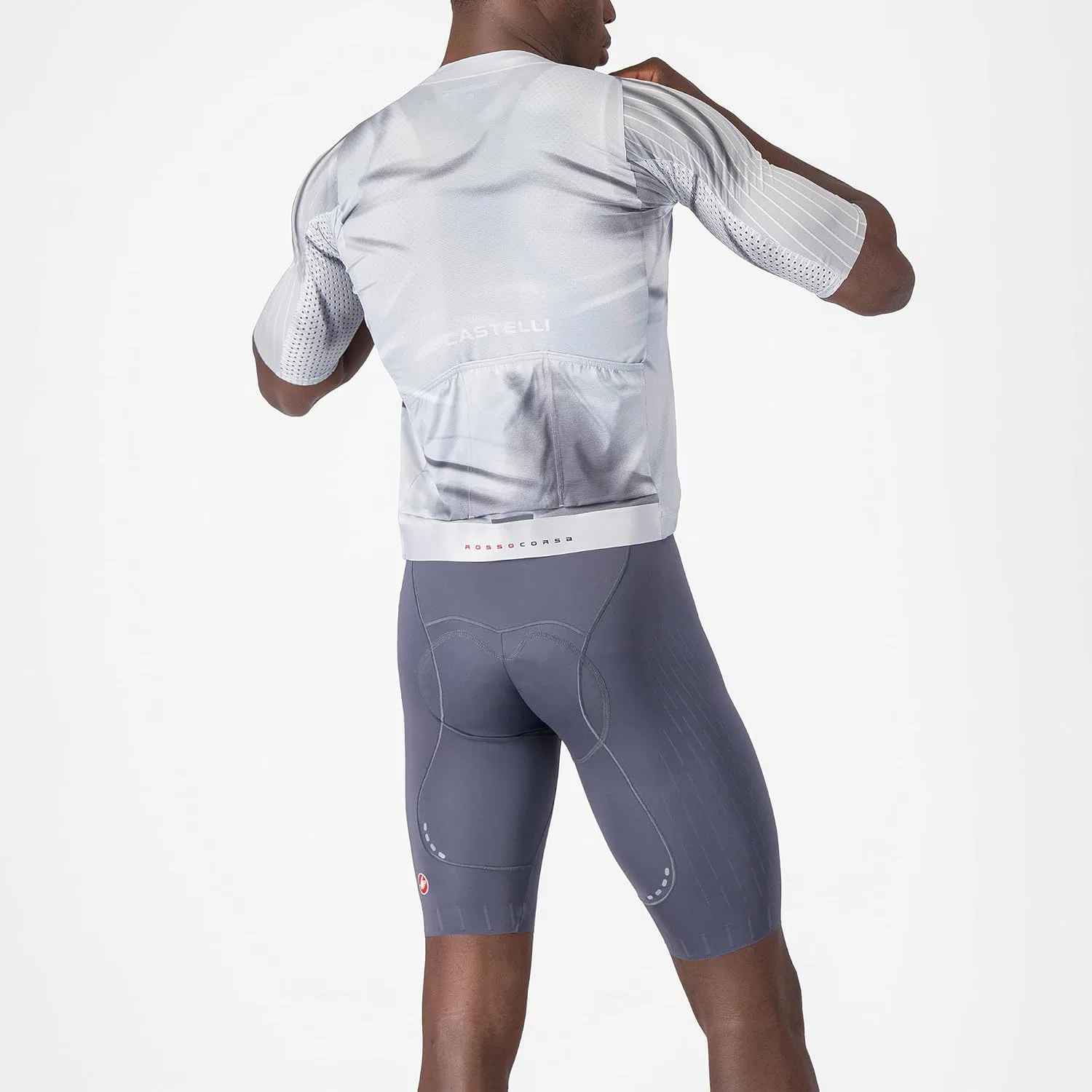 Мужские велошорты CASTELLI Free Aero Race S, аэродинамическая одежда для шоссейного велоспорта, профессиональная подушка для седла, предназначенная для езды на велосипеде и гонок высшего уровня, Smoky Gray — фото 2