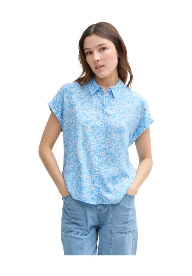 

Рубашка блузка блузка воротник Denim Tom Tailor, цвет 38267 small flowe
