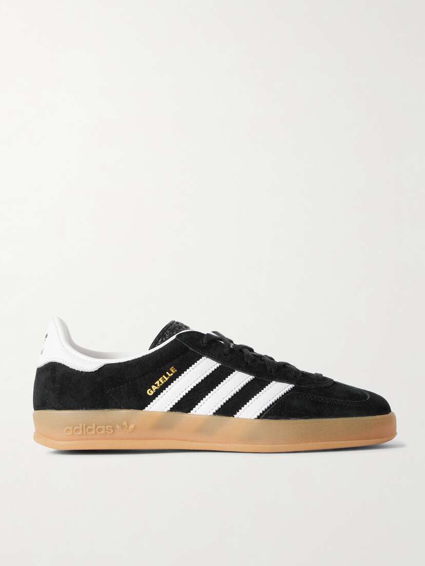 Замшевые кроссовки Gazelle для дома с кожаной отделкой Adidas Originals, черный