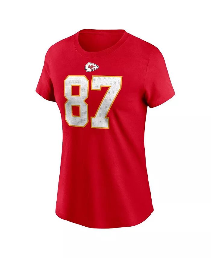 Женская футболка Travis Kelce Red Kansas City Chiefs с именем и номером игрока Nike — фото 3