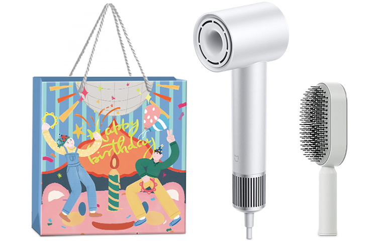 

Фен MI H501 1600W с отрицательными ионами для бережного ухода за волосами Mi, H501 Yunmanbai Massage Airbag Comb + Birthday Gift Bag [Set]