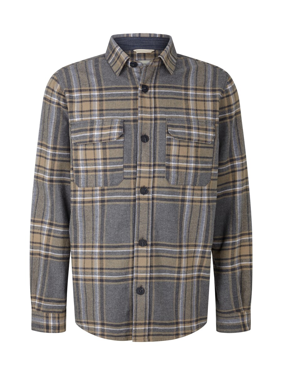 

Клетчатая рубашка TOM TAILOR Regular fit Button Up Shirt, цвет grey/basalt grey