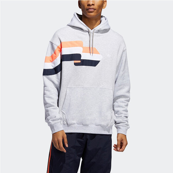 Толстовка adidas originals RIPPLE HOODY Retro Sports Pullover light grey, серый — фото 3