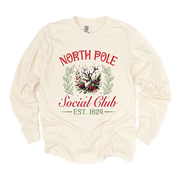 

North Pole Social Club футболка с длинным рукавом, окрашенная в массе Simply Sage Market, Ivory