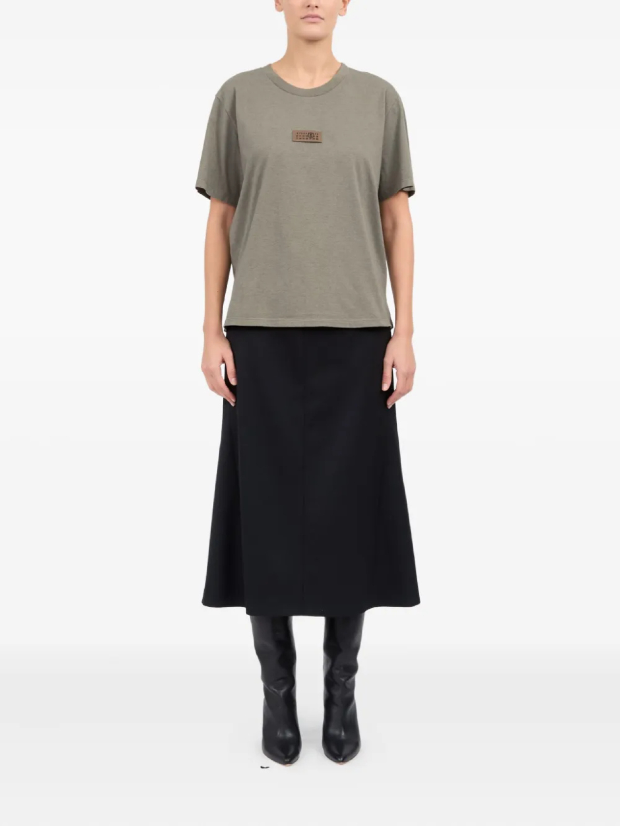 MM6 Maison Margiela футболка с круглым вырезом, серый — фото 2