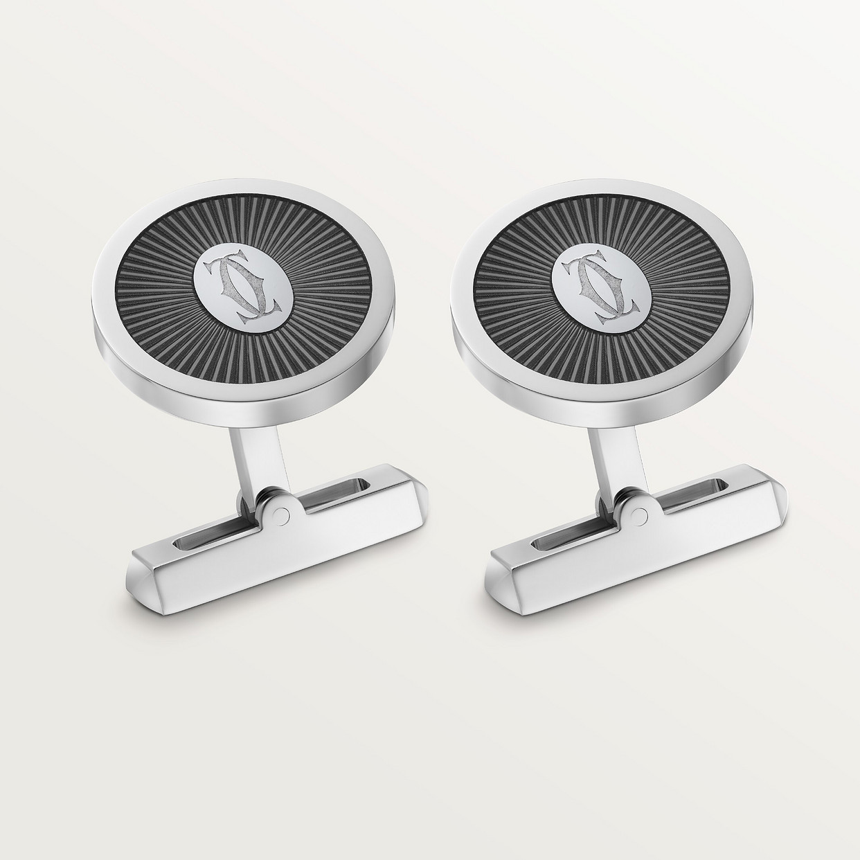 

Запонки Cartier Boutons de manchette Double C de Cartier, цельное серебро