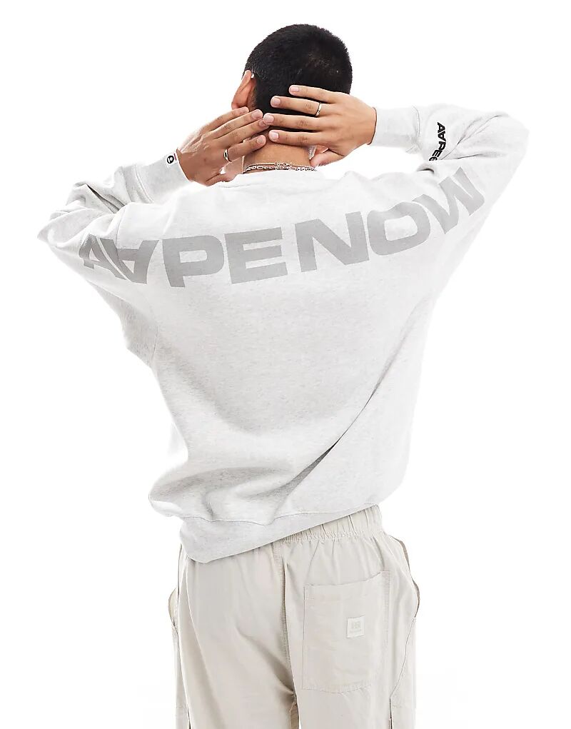 

Толстовка с круглым вырезом Aape By A Bathing Ape в сером меланжевом цвете