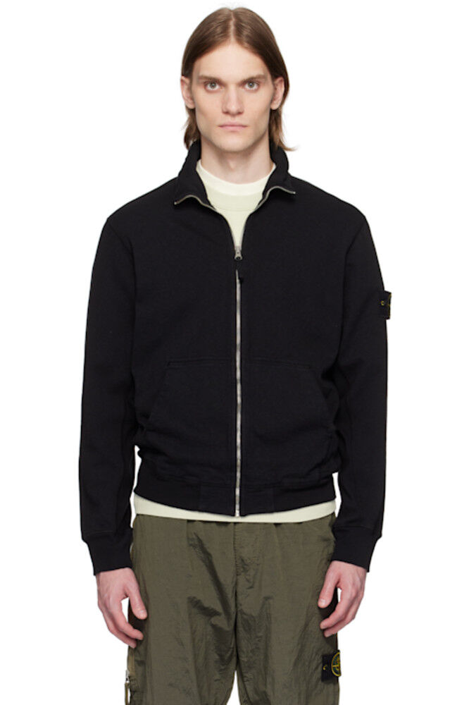 

Черная флисовая толстовка Mafilé с эффектом старины Stone Island