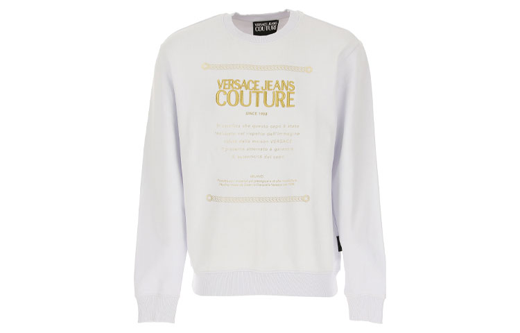

VERSACE JEANS COUTURE Белая толстовка для мужчин, Белый, VERSACE JEANS COUTURE Белая толстовка для мужчин