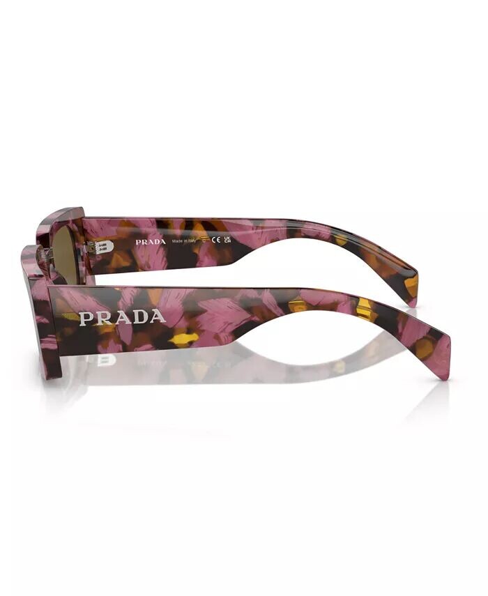 Прямоугольные женские солнцезащитные очки с надписью, PR A07S PRADA, коричневый — фото 4