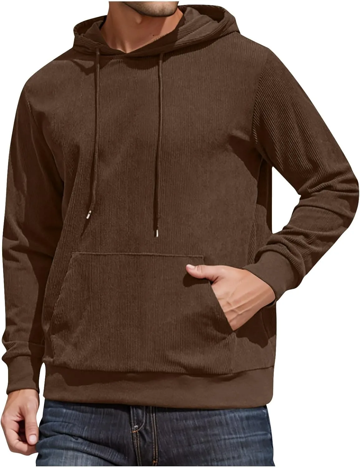 

Толстовка с капюшоном Corduroy Big and Tall для мужчин, длинный рукав, с карманами