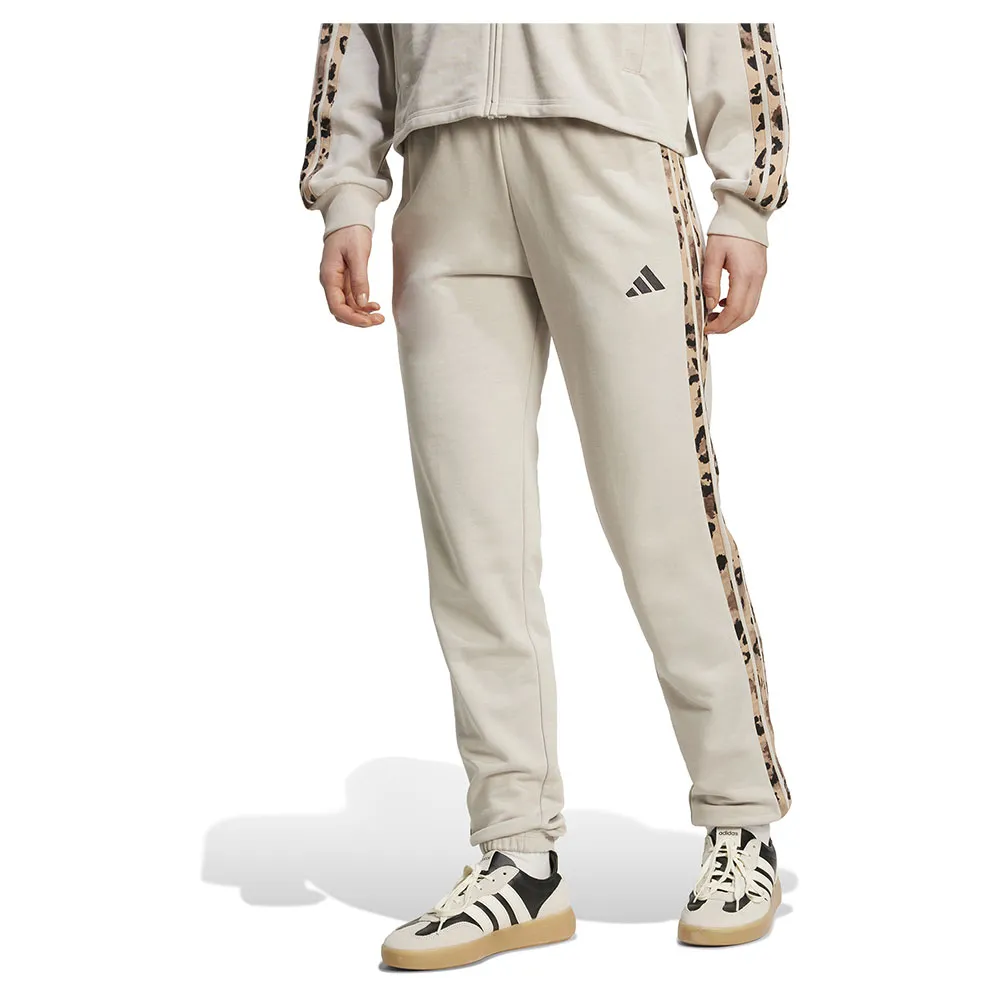 

Джоггеры adidas Essentials Animal Print 3 Stripes, бежевый