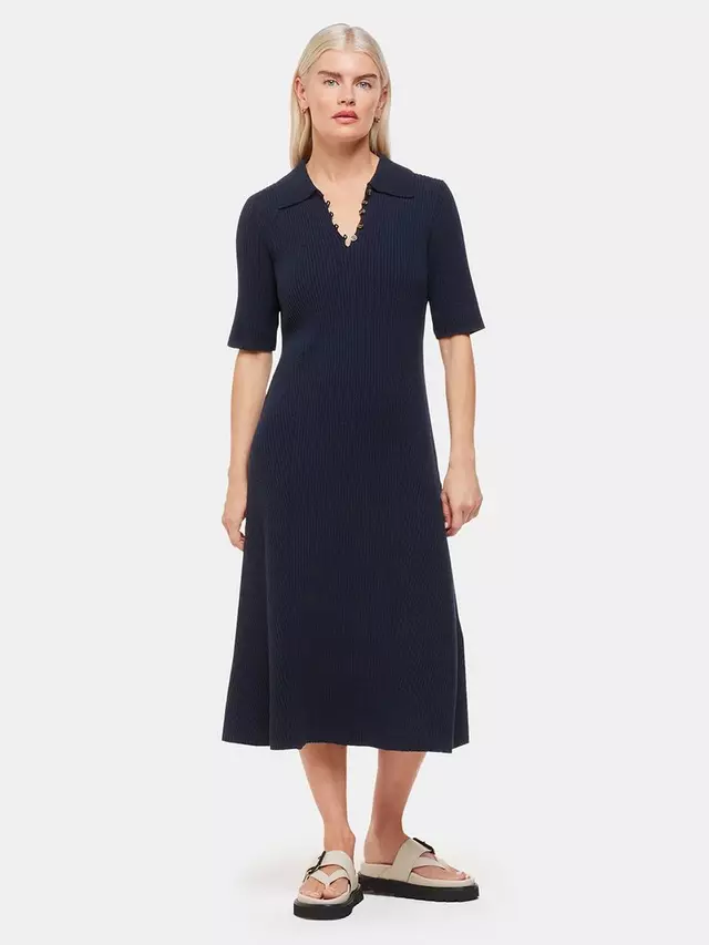 

Платье Whistles Petite Rib Knit Midi, темно-синий