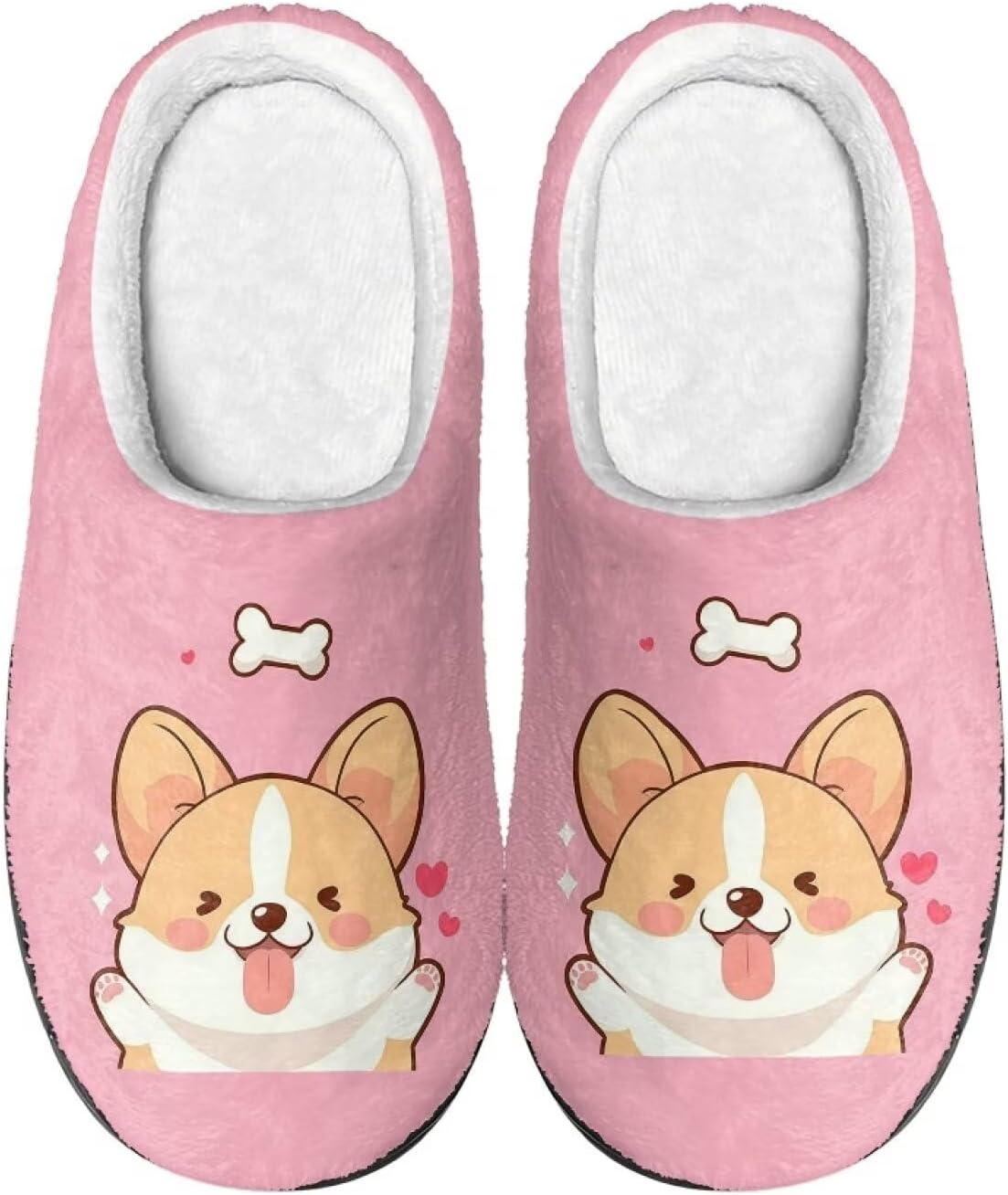 

Домашние тапочки Xpyiqun мягкие плюшевые теплые зимние тапочки для мужчин и женщин, размер 4-12, Cute Corgi Dog