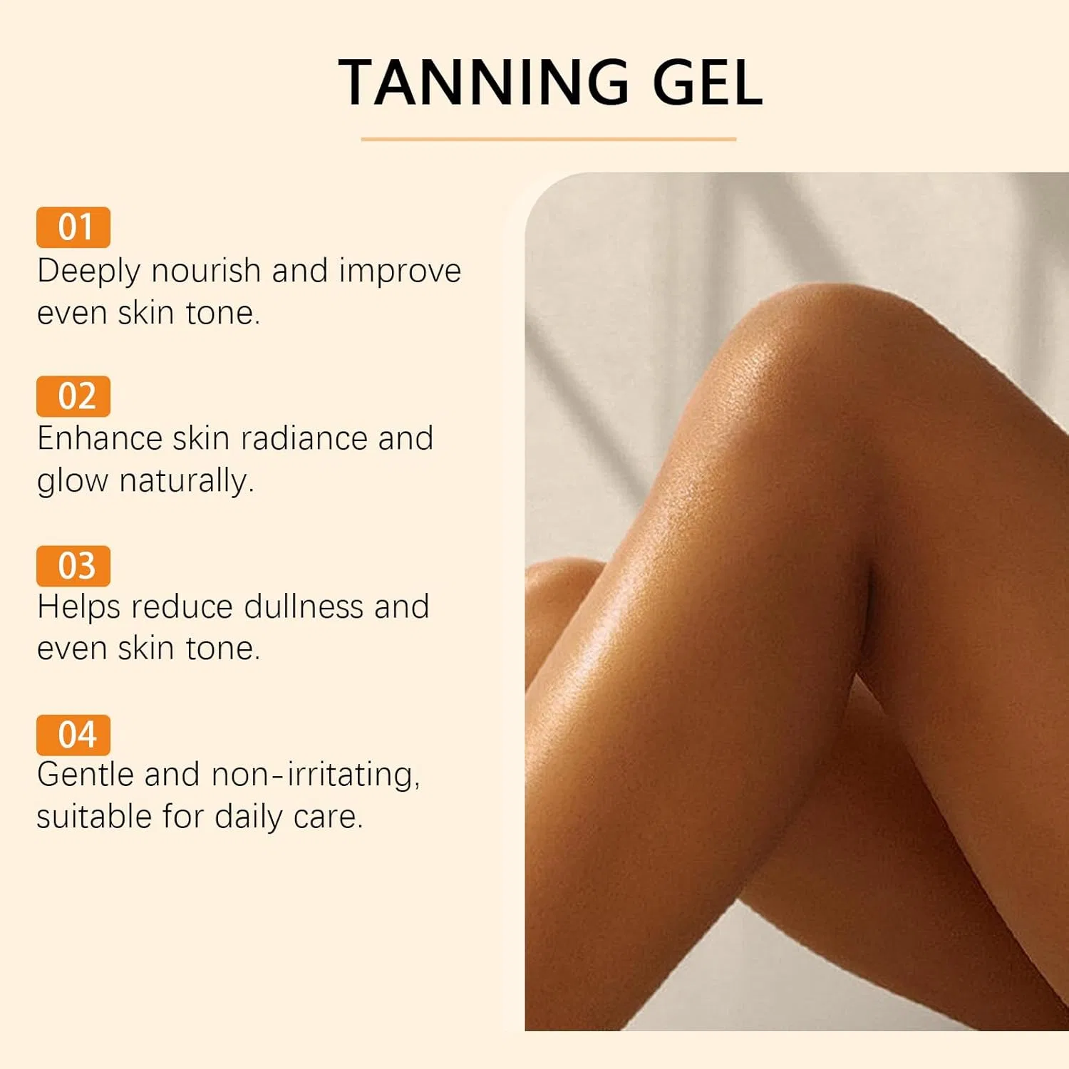 Гель для загара Intensive Tanning Gel с кокосовым маслом и витамином E, 1 шт Generic — фото 2