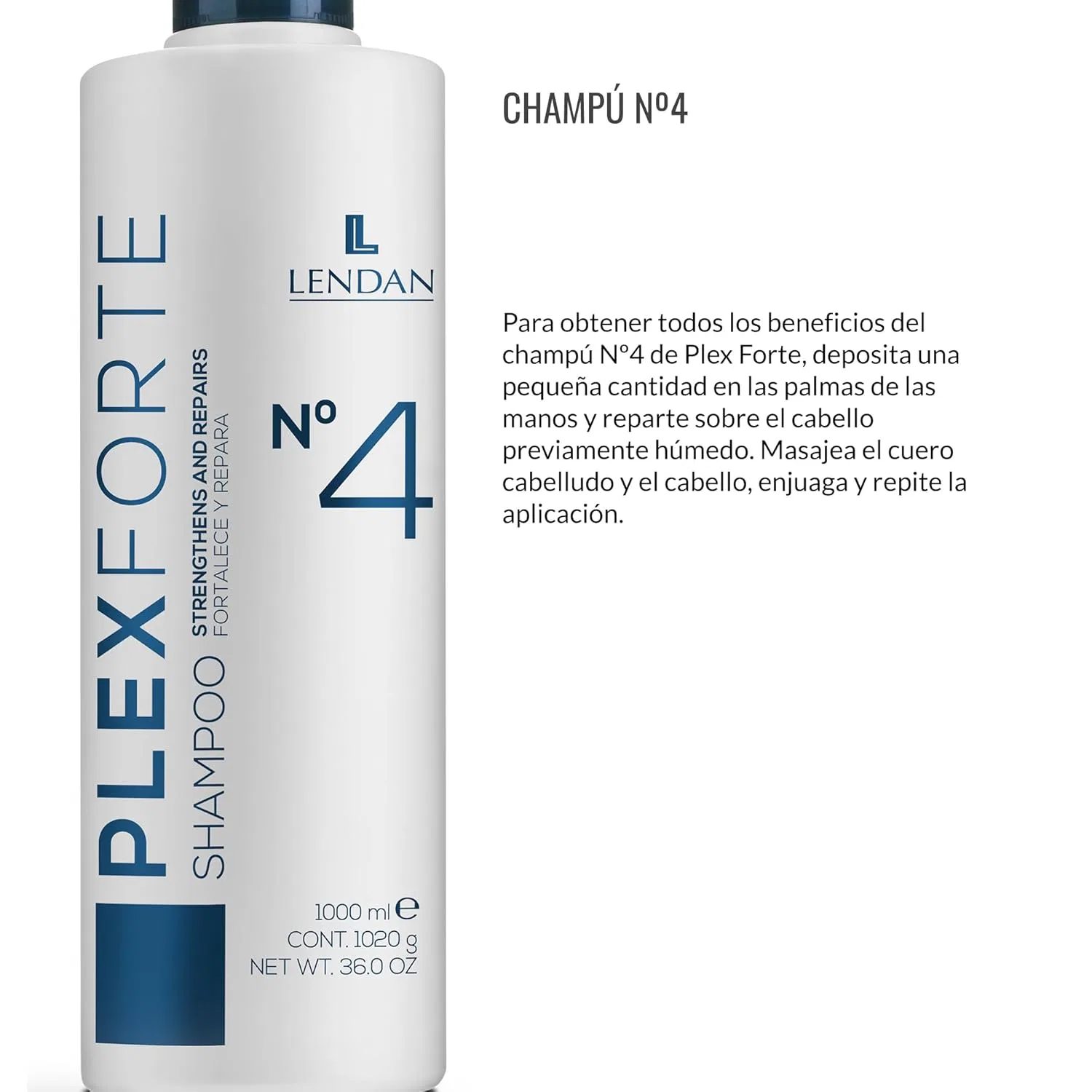 Восстанавливающий шампунь «Plex Forte Nº4 Repair Shampoo» 1000 мл от LENDAN — фото 4