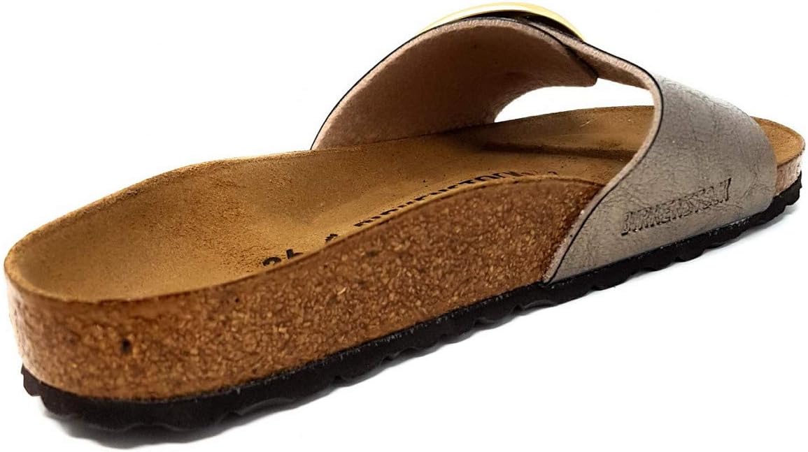Женские сандалии Birkenstock Madrid с открытым носком, черно-белая кожа — фото 4