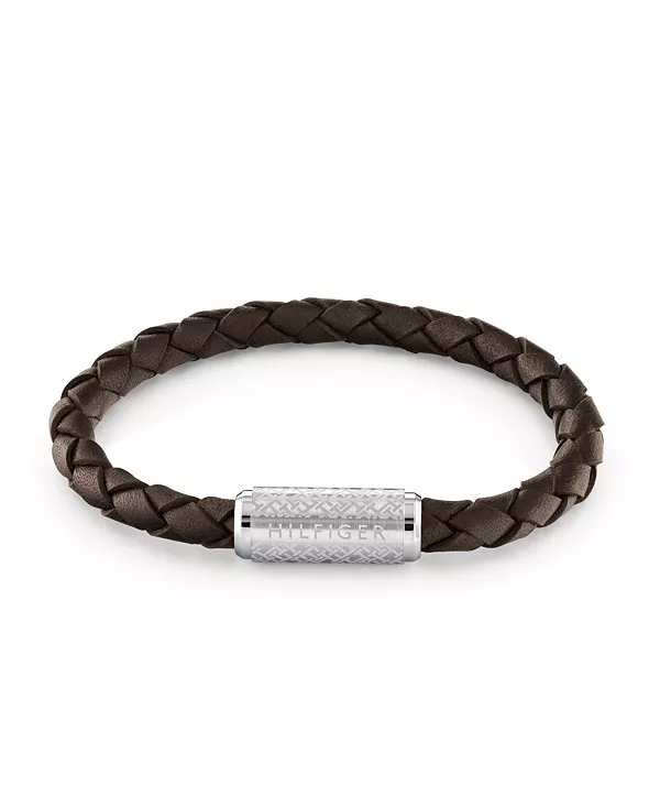 

Мужской плетеный браслет из табачной кожи Tommy Hilfiger, brown