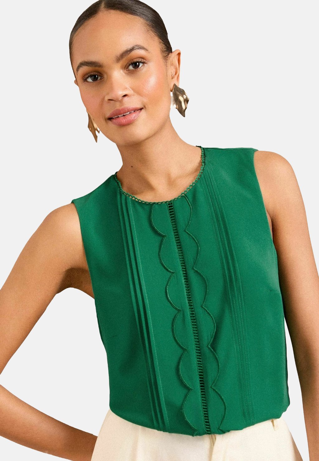 

Блуза REGULAR FIT - SLEEVELESS SCALLOP DETAIL SHELL Love & Roses, зеленый