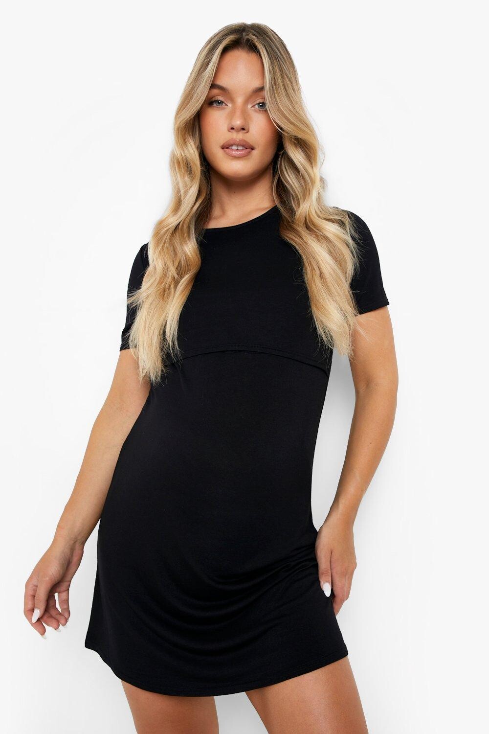 

Футболка для кормящих ночная рубашка Boohoo, черный