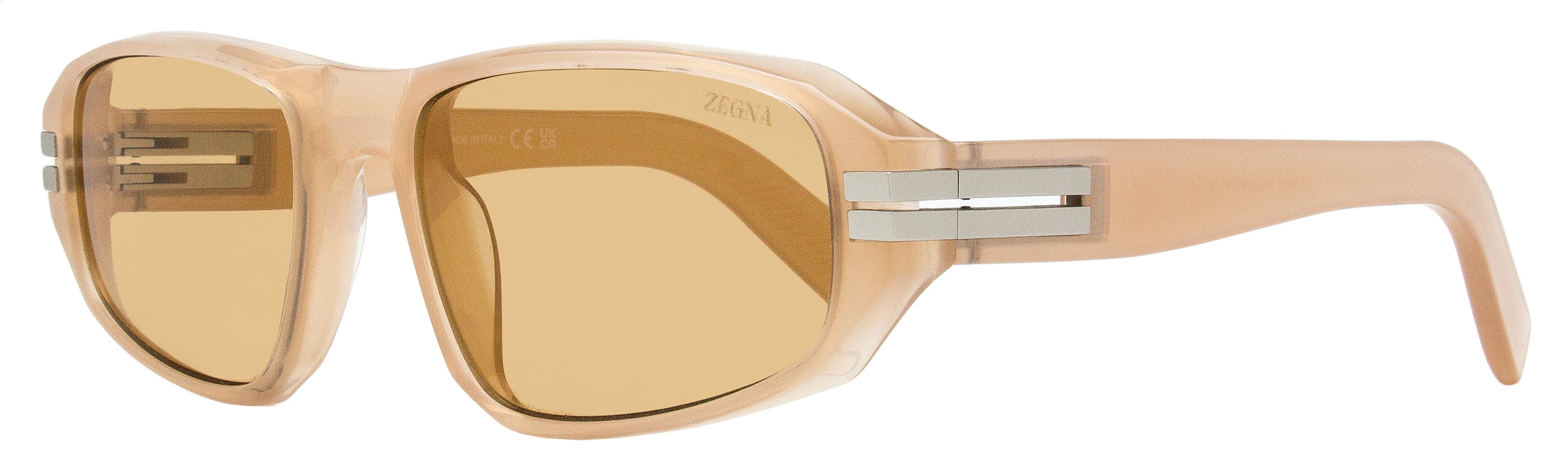 

Мужские солнцезащитные очки Zegna EZ0262 47E прозрачные розовые 58 мм