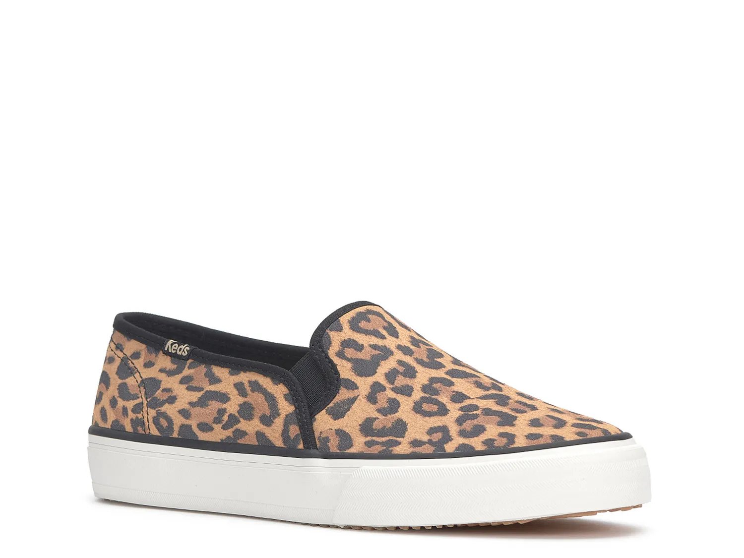 Кроссовки Keds Double Decker Slip-On Sneaker - Women's, Brown Leopard Print Suede