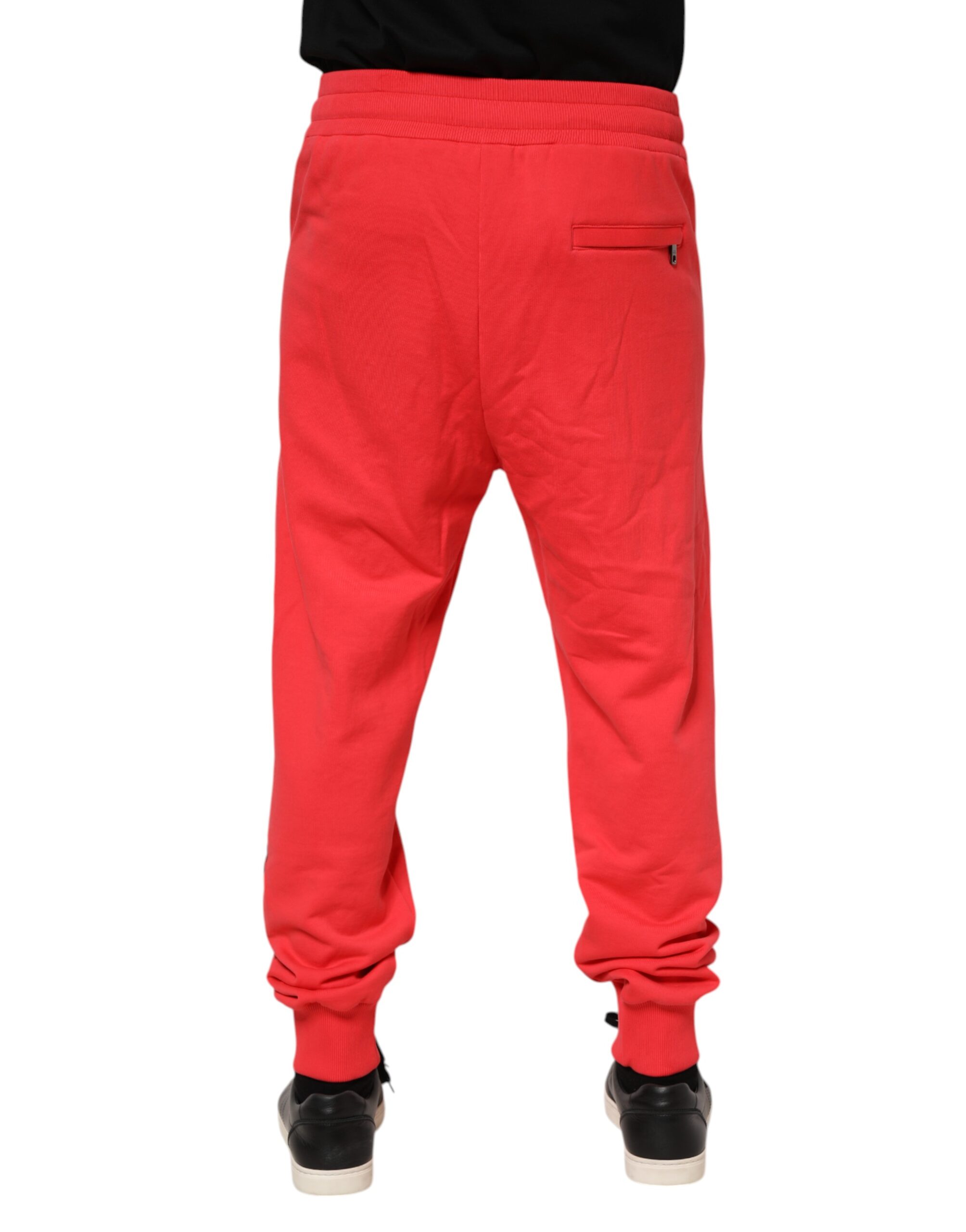 Красные хлопковые мужские спортивные штаны Jogger Dolce & Gabbana, красный — фото 3