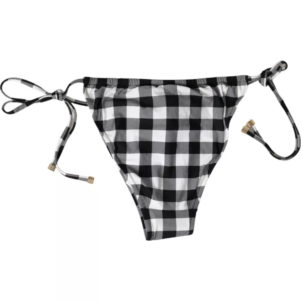 Черно-белая клетка купальники пляжная одежда нижняя часть бикини Dolce & Gabbana — фото 2
