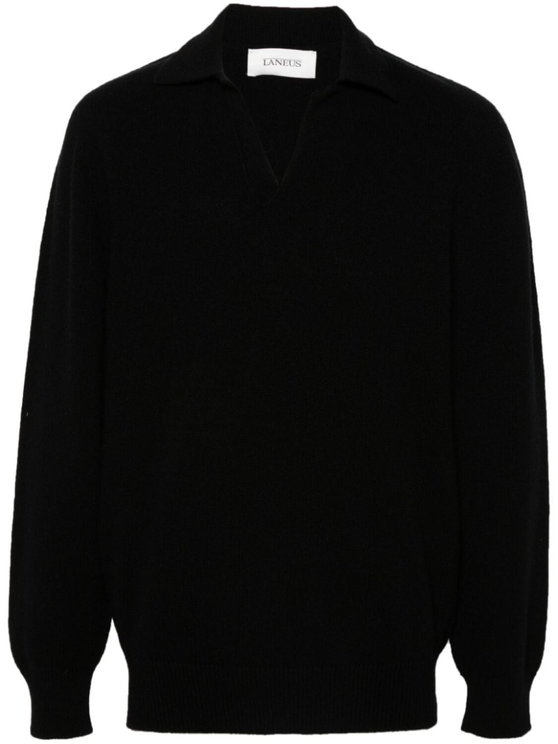 

Laneus вязаный свитер поло, черный