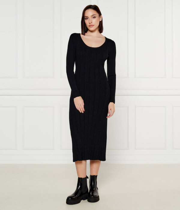 

Платье женское Hugo Сарфета вязаное из вискозы с вырезом, черный