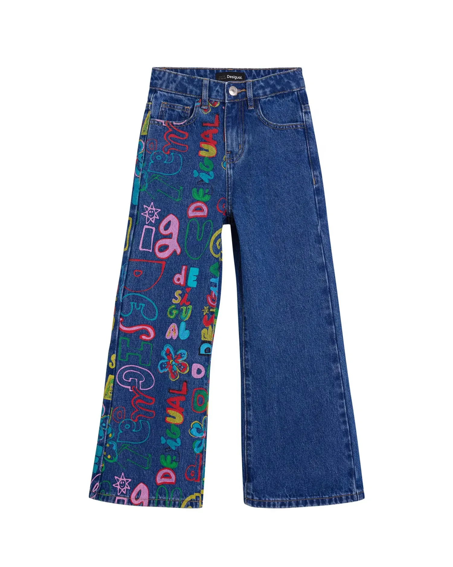 Джинсы для девочки Happy Desigual, мультиколор