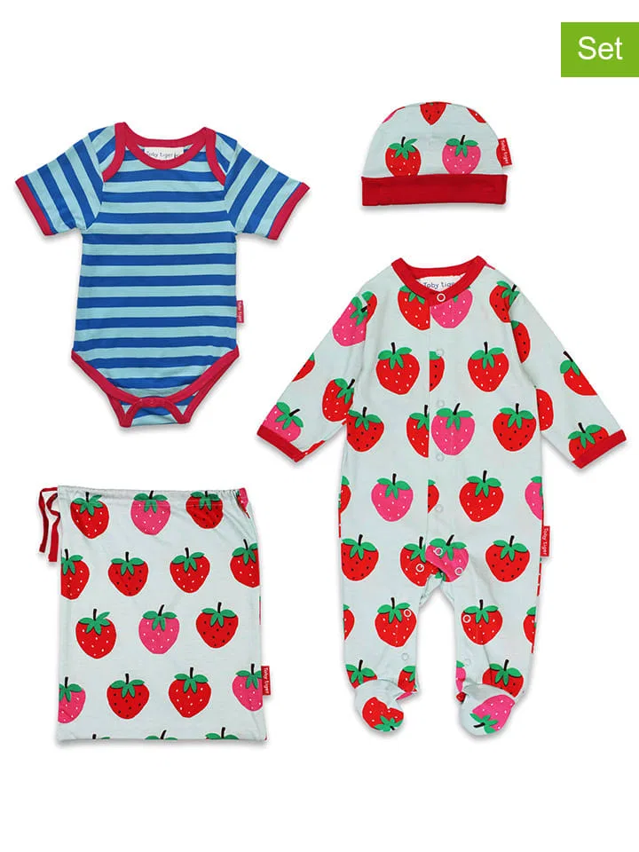 Новорожденного набор Strawberry, Toby Tiger, белый/синий/красный
