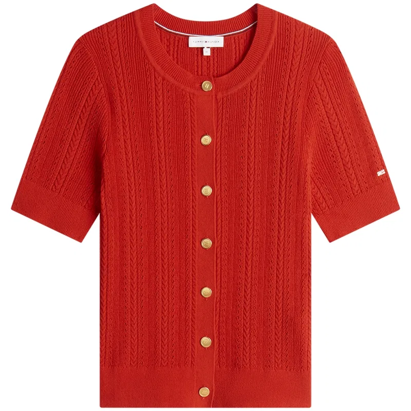 Джемпер женский с круглым вырезом Tommy Hilfiger красный