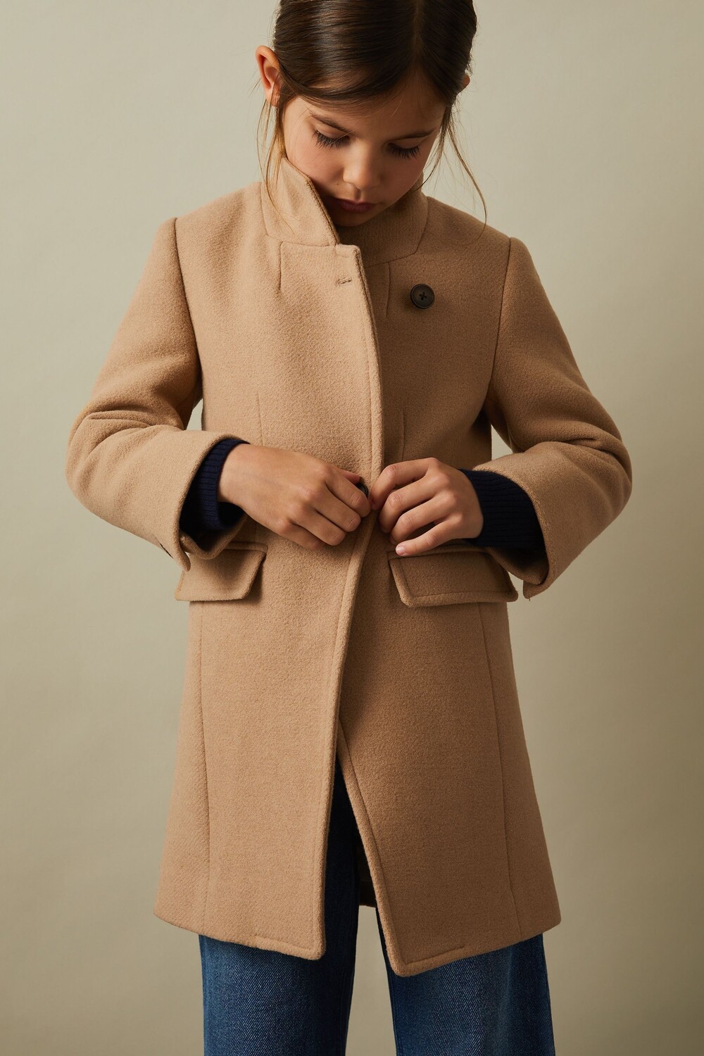 

Пальто средней длины Maude из смеси шерсти Reiss, коричневый