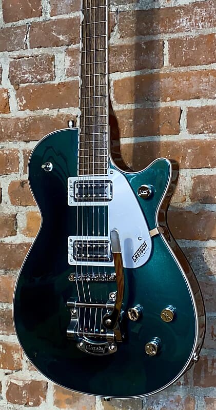 

Электрогитара 2023 Gretsch G5230T Electromatic Jet FT Bigsby , Cadillac Green In Stock & Ready to Rock !