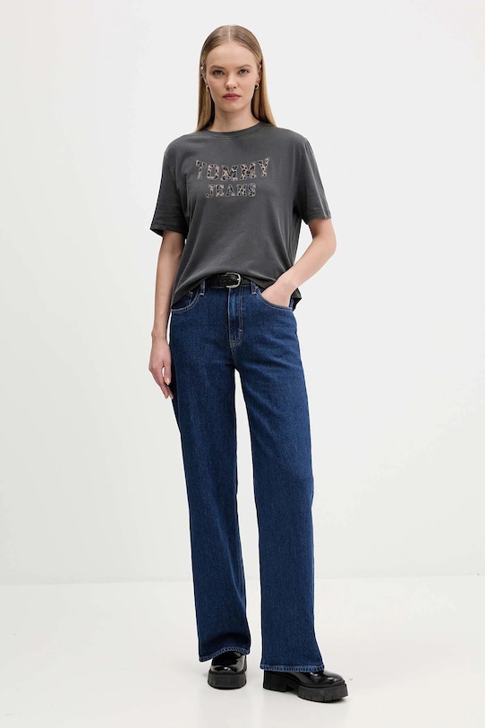 

Хлопковая футболка Tommy Jeans, серый