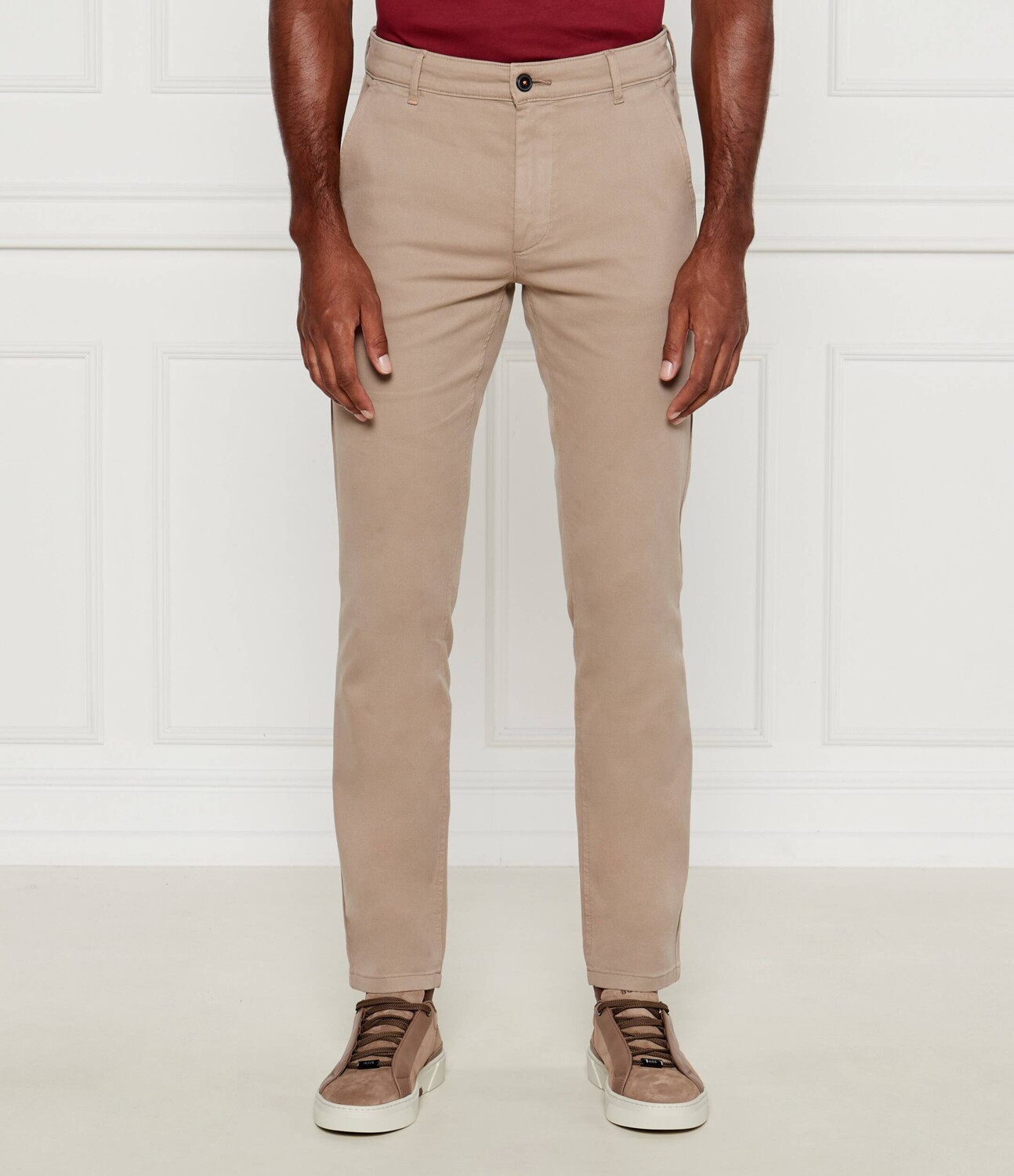 

Брюки BOSS ORANGE chino Slim Fit, бежевый