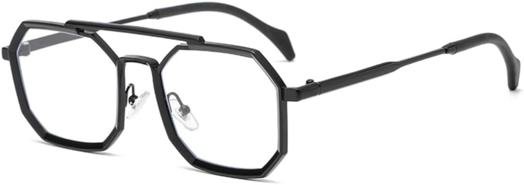 

Ретро солнцезащитные очки с двойными перемычками и многоугольными линзами для женщин и мужчин, металлическая оправа, зеркальные линзы, защита от УФ-излучения UV400, стиль панк UATXTAU, 1