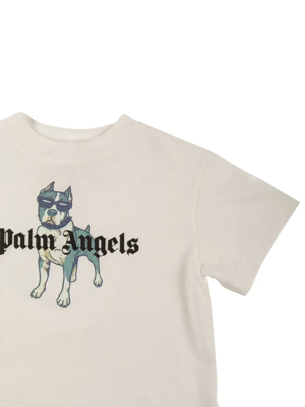 Футболка с принтом в виде собаки Palm Angels Kids, бежевый — фото 3