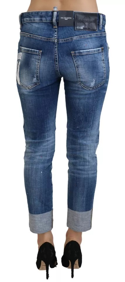 Укороченные джинсы Blue Icon с низкой талией Cool Girl Denim Dsquared2 — фото 2